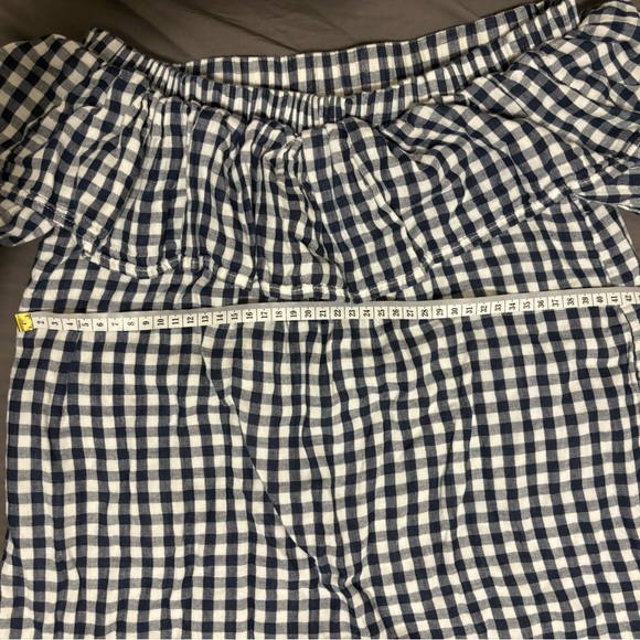 Black & white off shoulder checked blouse - Picture 2 of 2